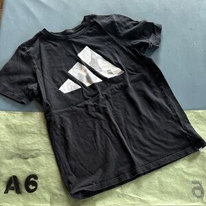 Adidas Kids Black T-Shirt with White Graphic